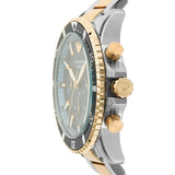 Emporio Armani World Explorer Chronograph Blue Dial Two Tone Steel Strap Watch for Men - AR11740