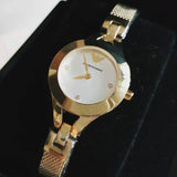 Emporio Armani Chiara Silver Dial Gold Steel Strap Watch for Women - AR7363