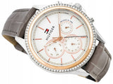 Tommy Hilfiger Ari Diamonds White Dial Grey Leather Strap Watch for Women - 1781980