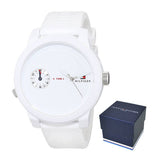 Tommy Hilfiger Denim White Dial White Rubber Strap Watch for Men - 1791324