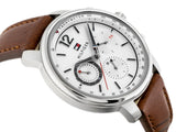 Tommy Hilfiger Landon Chronograph White Dial Brown Leather Strap Watch for Men - 1791531