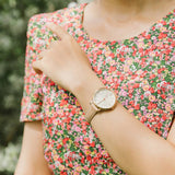 Fossil Jacqueline White Dial Brown Leather Strap Watch for Women - ES3487