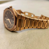 D1 Milano Ultra Thin Brown Dial Gold Steel Strap Watch for Men - D1-UTBJ13