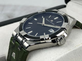Maurice Lacroix Aikon Quartz Black Dial Green Crocodile Leather Strap Watch for Men - AI1008-PVB21-330-1