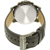 Fossil Grant Chronograph Gunmetal Grey Dial Grey Leather Strap Watch for Men - FS5183