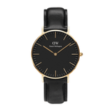Daniel Wellington Classic Reading Black Dial Black Leather Strap Watch For Men - DW00100129