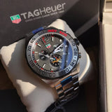 Tag Heuer Formula 1 Chronograph Indy 500 Special Edition Grey Dial Silver Steel Strap Watch for Men - CAZ1016.EB0058