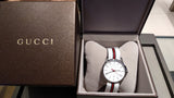 Gucci G Timeless Quartz White DIal White NATO Strap Watch For Men - YA126322