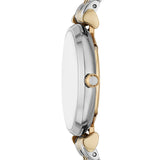 Emporio Armani Gianni T-Bar Beige Dial Two Tone Steel Strap Watch for Women - AR11702