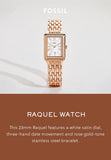 Fossil Raquel Three Hand Date White Dial Rose Gold Steel Strap Watch For Women - ES5271