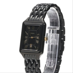 Fossil Raquel Black Dial Black Metal Bracelet Watch for Women - ES5385