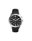 Fossil Pilot 54 Chronograph Black Dial Black Leather Strap Watch for Men - FS5181