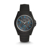 Fossil Popstastic Sport Black Dial Black Rubber Strap Watch for Men - FS5222