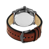 Fossil Machine Chronograph Black Dial Brown Leather Strap Watch for Men - FS5234