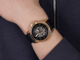 Fossil Grant Automatic Skeleton Blue Dial Blue Leather Strap Watch for Men - ME3102