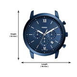 Fossil Neutra Chronograph Blue Dial Blue Steel Strap Watch for Men - FS5826