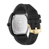 Philipp Plein Hexagon Phantom Black Dial Black Silicone Strap Watch For Men- PWPUA0224