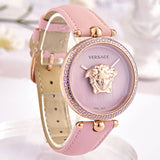 Versace Palazzo Empire Pink Dial Pink Leather Strap Watch for Women - VCO030017