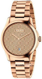 Gucci G Timeless Quartz Gold Dial Gold Steel Strap Watch For Women - YA126482