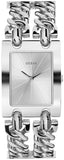 Guess Mod Heavy Metal Silver Dial Silver Steel Strap Watch For Women - W1117L1