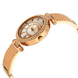 Guess Muse Quartz Silver Dial Rose Gold Steel Strap Watch For Women - W1008L3