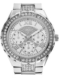 Guess Viva Quartz Silver Dial Silver Steel Strap Watch For Women - W0111l1