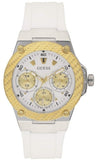Guess Zena Analog White Dial White Rubber Strap Watch For Women - W1094L1