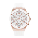 Guess Athena White Dial White Rubber Strap Watch For Women - GW0030L3