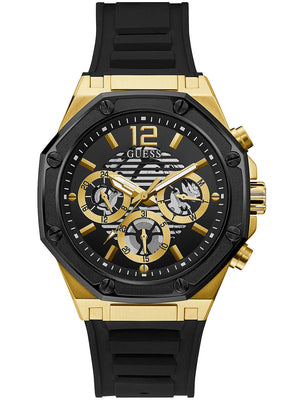 Guess Momentum Black Dial Black Rubber Strap Watch for Men - GW0263G1