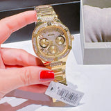 Guess Duchess Quartz Gold Dial Gold Steel Strap Watch For Women - GW0558L2