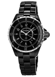 Chanel J12 Quartz Ceramic Black Dial Black Steel Strap Watch for Women - J12 H0682