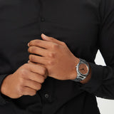 D1 Milano Ultra Thin Salmon Pink Dial Silver Steel Strap Watch for Men - D1-UTBJ26