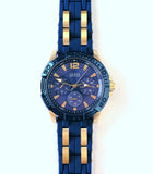 Guess Oasis Blue Dial Two Tone Steel Strap Watch for Men - W0366G6