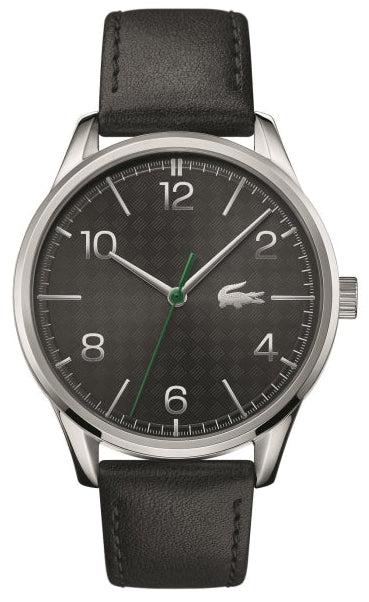 Lacoste Vienna Black Dial Balck Leather Strap Watch for Men - 2011074