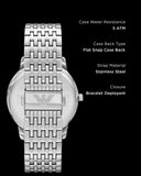 Emporio Armani Minimalist Green Dial Silver Steel Strap Watch for Men - AR11644