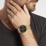Hugo Boss Integrity Chronograph Grey Dial Gold Steel Strap Watch for Men - 1513781