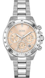 Hugo Boss Novia Pink Dial Silver Steel Strap Watch for Women - 1502615