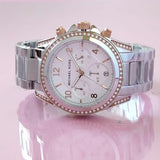 Michael Kors Blair Chronograph Silver Dial Silver Steel Strap Watch for Women - MK5459
