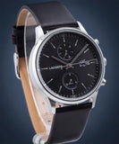 Lacoste Madrid Black Dial Black Leather Strap Watch for Men - 2011064