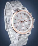 Maserati Epoca White Dial Chronograph Silver Mesh Bracelet Watch For Men - R8873618009