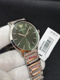 Emporio Armani Claudio Green Dial Silver Steel Strap Watch for Men - AR11575