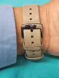 Emporio Armani Luigi Beige Dial Beige Leather Strap Watch for Men - AR11116