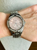 Guess Water Pro Diamonds Silver Dial Silver Steel Strap Watch For Women - G75511M