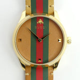 Gucci G Timeless Quartz Brown Dial Brown Leather Strap Unisex Watch - YA1264077