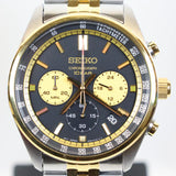 Seiko Sport Chronograph Black Dial Two Tone Steel Strap Watch for Men - SSB430P1