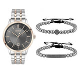 Hugo Boss Classic Grey Dial Two Tone Steel Strap Watch for Men - 1513688