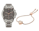 Tommy Hilfiger Haven Chronograph Quartz Grey Dial Grey Steel Strap Watch For Women - 1782196
