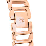 Calvin Klein Stately White Dial Rose Gold Steel Strap Watch for Women - K3G23626