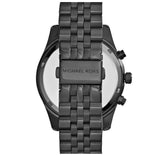 Michael Kors Lexington Chronograph Black Dial Black Steel Strap Watch For Women - MK5709