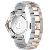 Philipp Plein The $kull Diver Black Dial Silver With Rose Gold Stainless Steel Strap Watch For Men- PWOAA0822